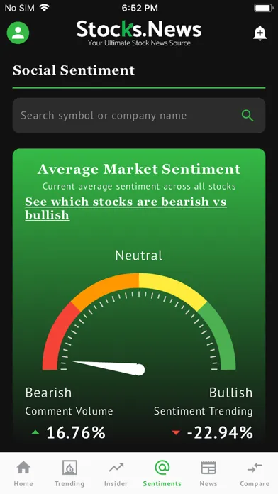 Ảnh chụp màn hình của Stocks.News: Market Alerts