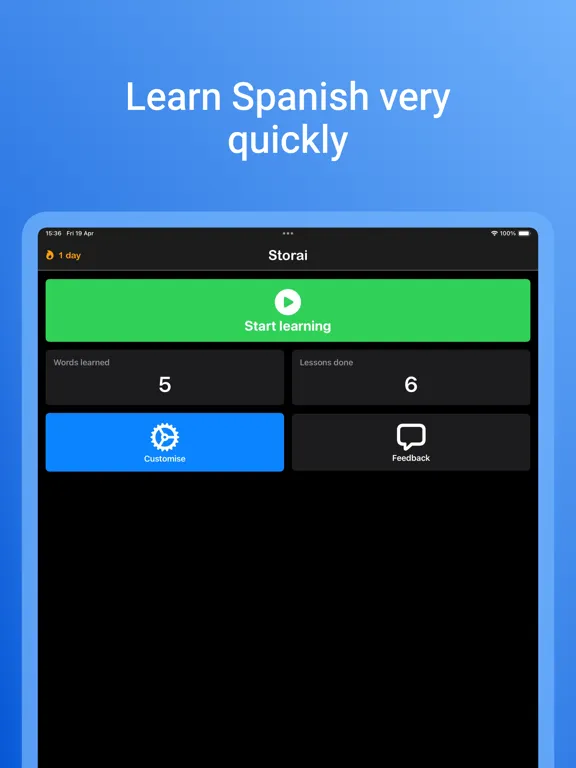 Storai: Learn Spanish Quickly iPad  Screenshots