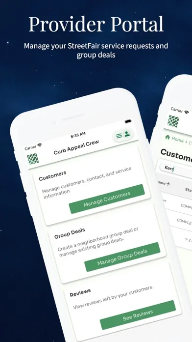 Tangkapan layar StreetFair Provider Portal