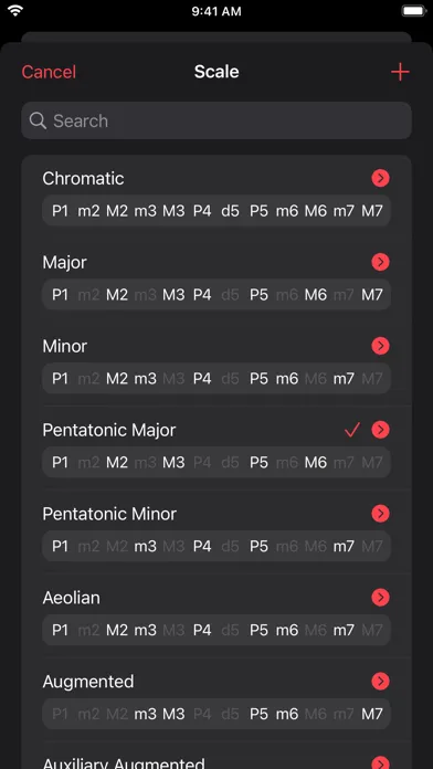 Ảnh chụp màn hình của Guitar Scales +