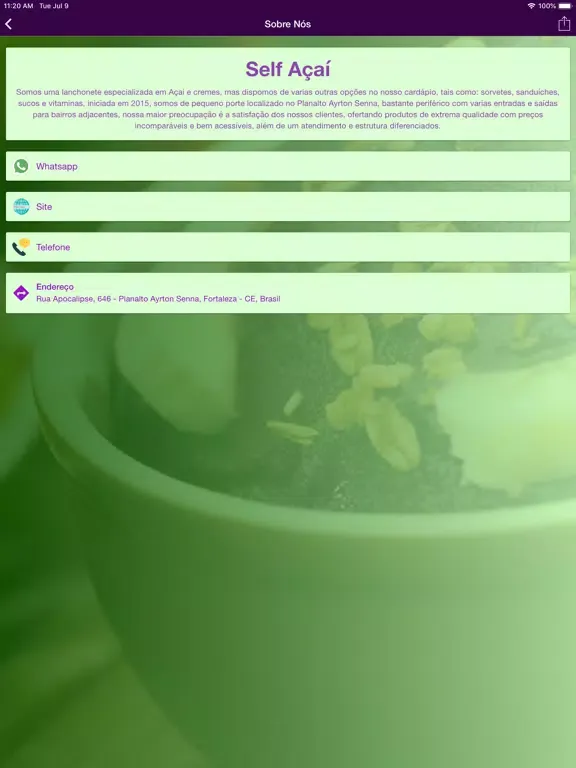 ภาพหน้าจอของ Self Açaí iPad 