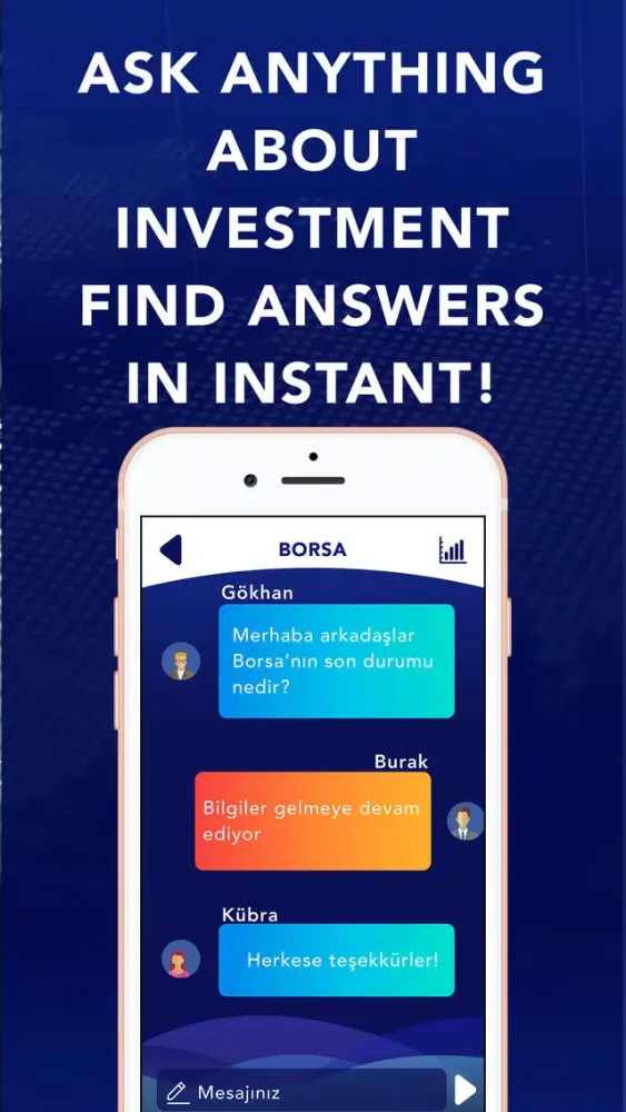 Capturas de tela do SPECULATION Financial Chat App