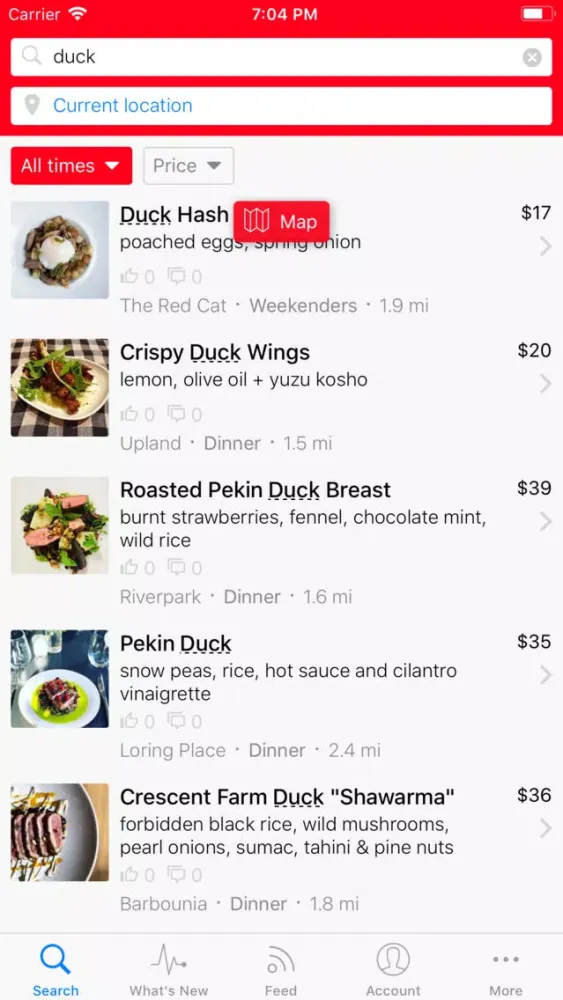 Taster - Search Menus 스크린샷