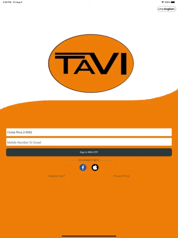Tavi ride share iPad  Screenshots