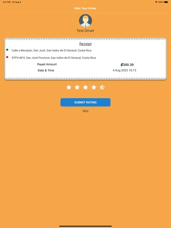 Tavi ride share iPad  Screenshots