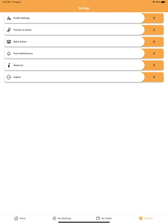 Tavi ride share iPad  Screenshots