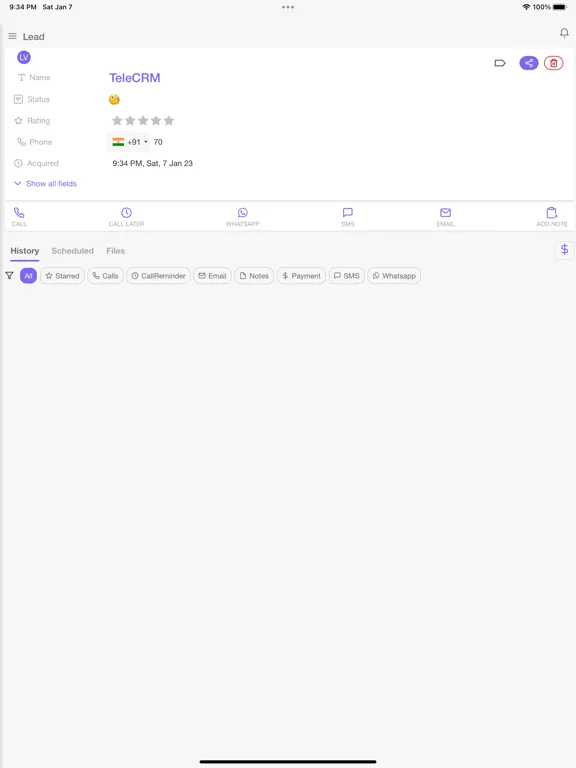 Tangkapan layar TeleCRM: Telecalling Software iPad 