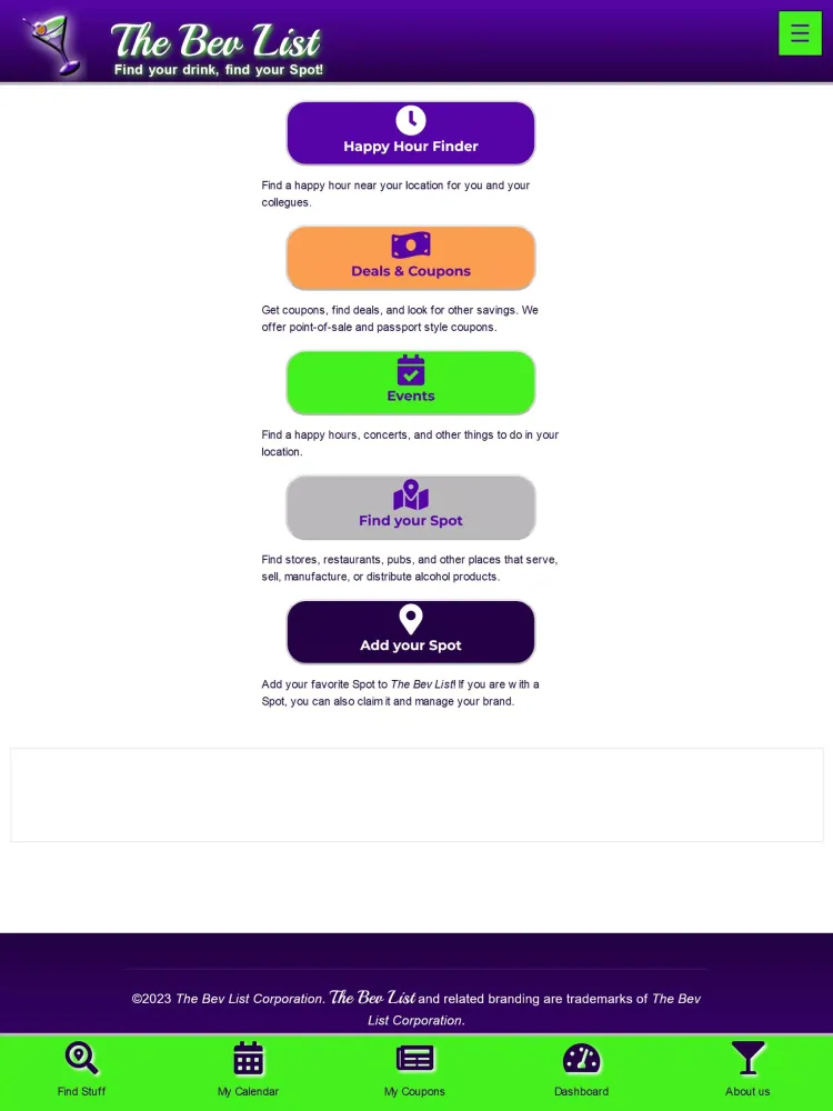 The Bev List Screenshots