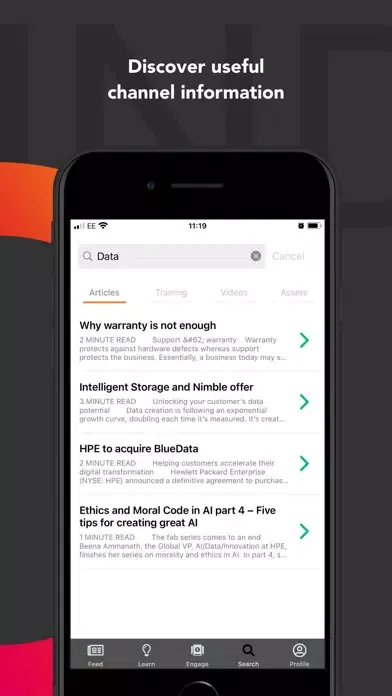 Capturas de tela do The Channel App