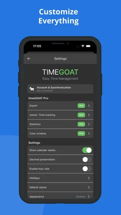 Скриншоты timeGOAT - Time Tracking