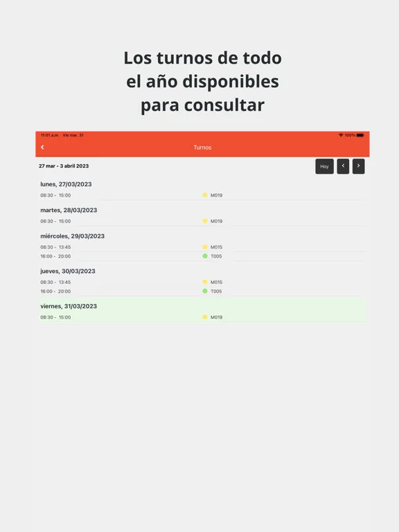 Capturas de tela do TimeLaboris iPad 