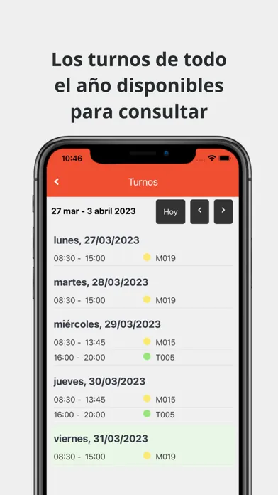 Capturas de tela do TimeLaboris