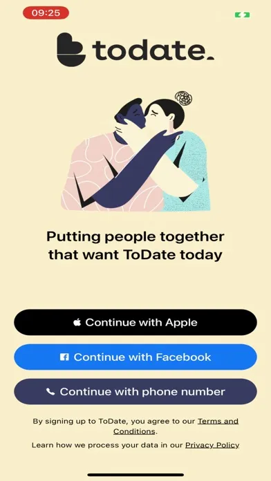 Скриншоты ToDate- Dating app for today