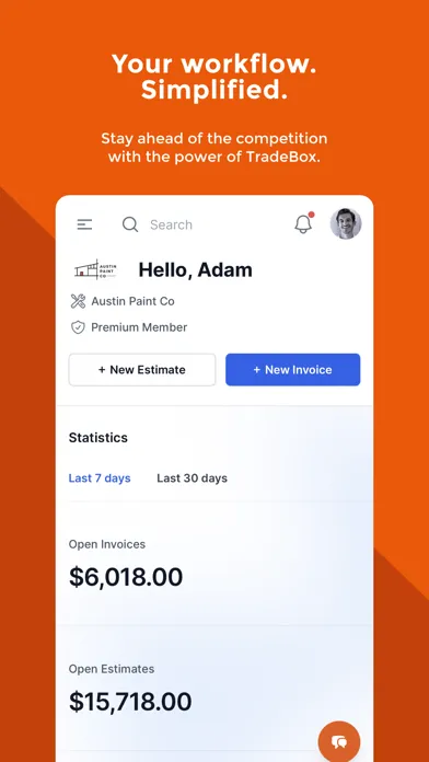 Tangkapan layar TradeBox App for Contractors