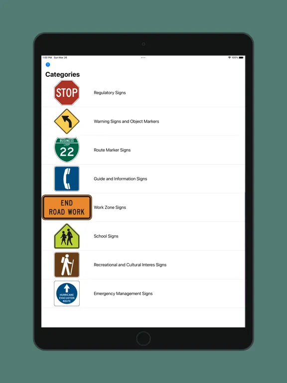 Capturas de pantalla de Traffic Signs USA iPad 