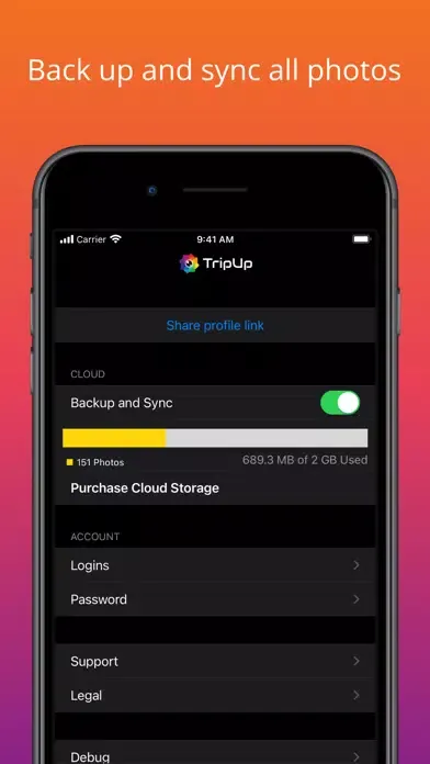 TripUp – Private Photo Storage স্ক্রিনশট