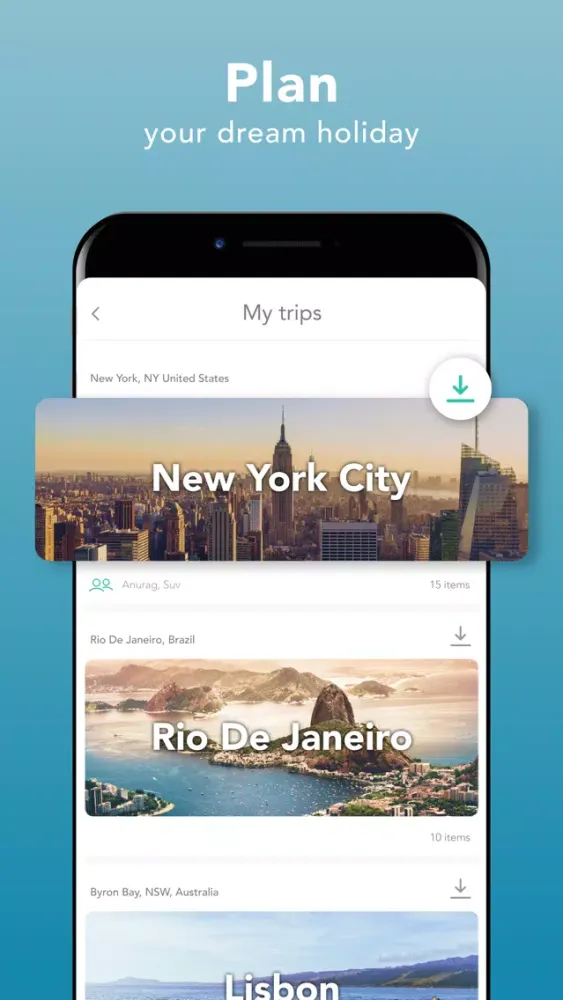 Trotter Travel Planner Screenshots