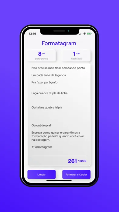 Formatagram: Instagram Caption Ekran Görüntüleri