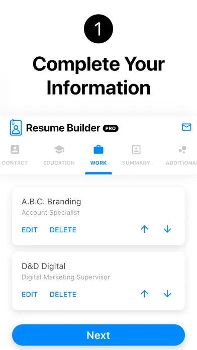 Screenshot di Resume Builder+ Free Edition