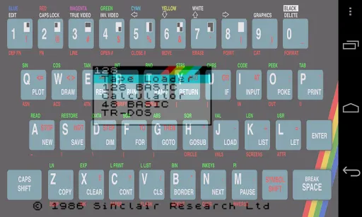 ภาพหน้าจอของ USP - ZX Spectrum Emulator