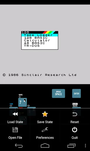 ภาพหน้าจอของ USP - ZX Spectrum Emulator