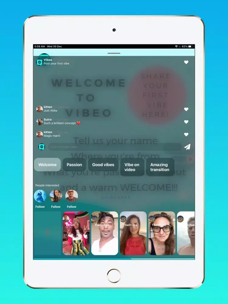 Vibeo - Vibe on video iPad 應用截圖