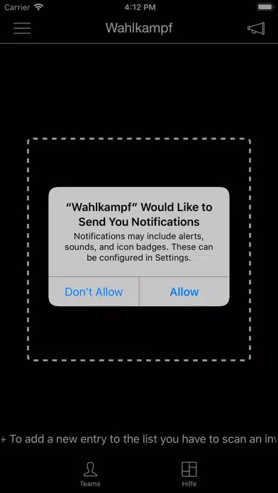 Capturas de tela do Wahlkampf