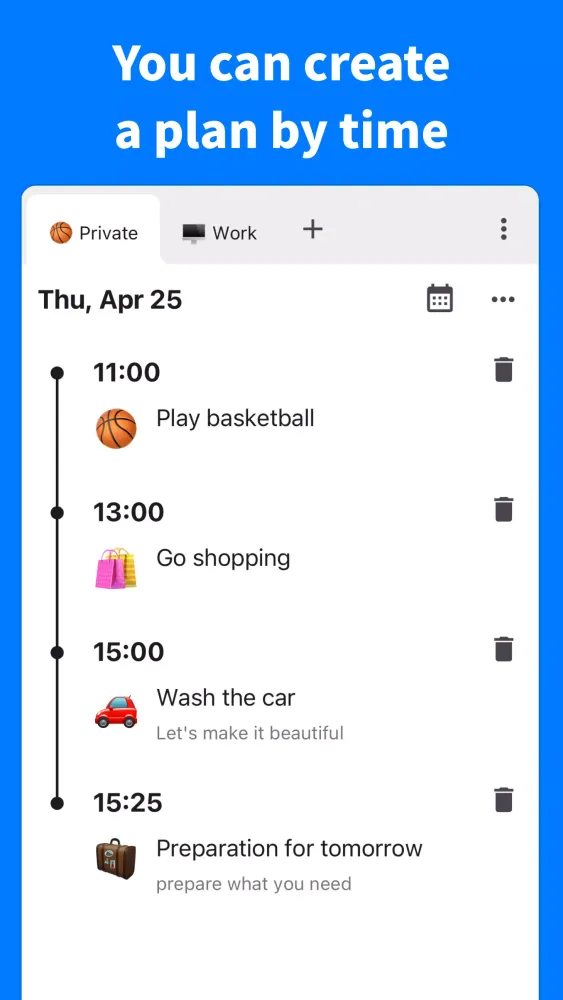 Timeline Screenshots