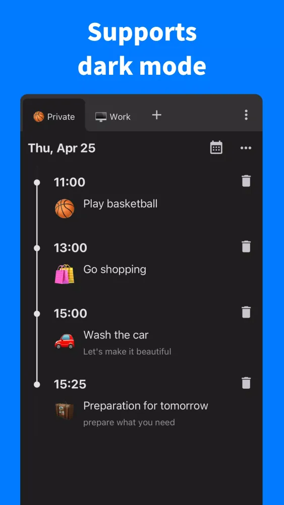 Timeline Screenshots