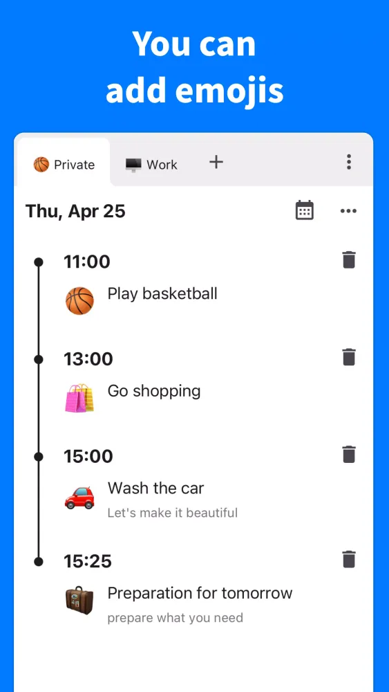 Timeline Screenshots
