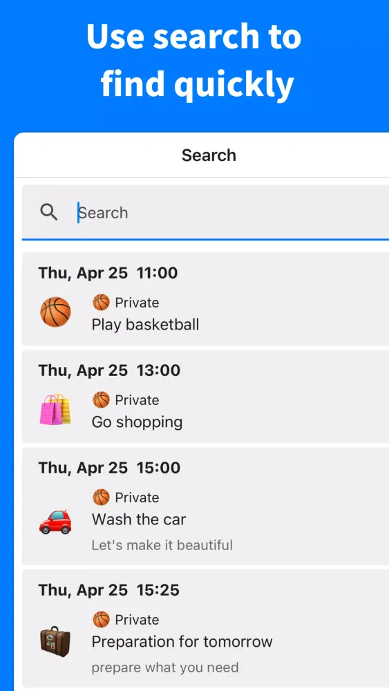 Timeline Screenshots