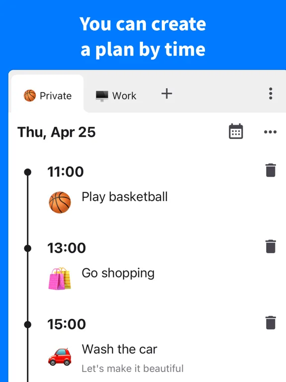 Timeline - Hourly schedule iPad 应用截图