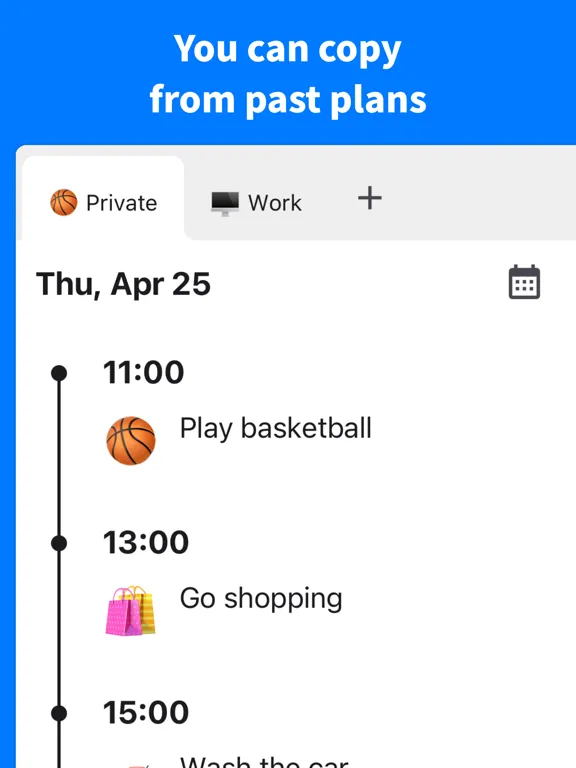 Timeline - Hourly schedule iPad 应用截图