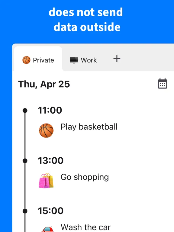 Timeline - Hourly schedule iPad 应用截图