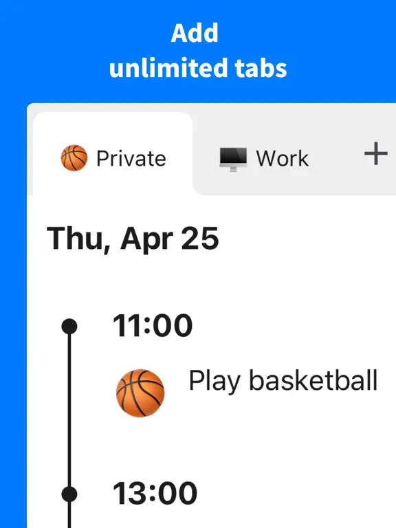 Timeline - Hourly schedule iPad 应用截图