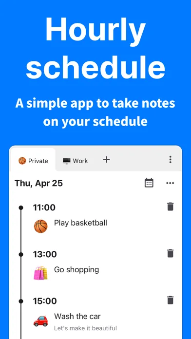Timeline - Hourly schedule应用截图