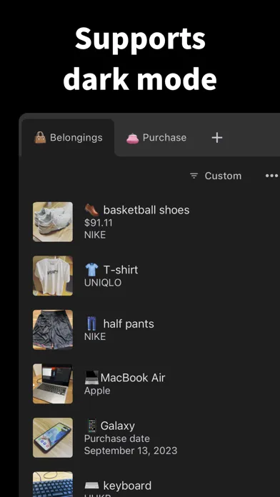 Captures d'écran de PurchaseList | Shopping list
