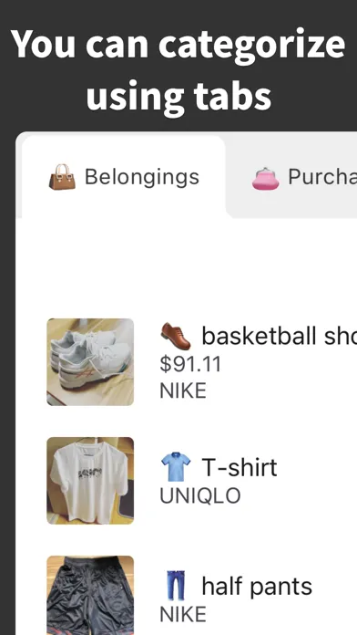 Captures d'écran de PurchaseList | Shopping list