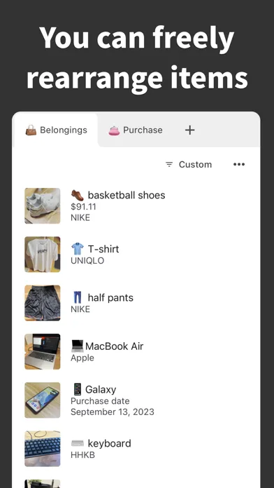Captures d'écran de PurchaseList | Shopping list