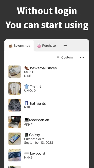 Captures d'écran de PurchaseList | Shopping list