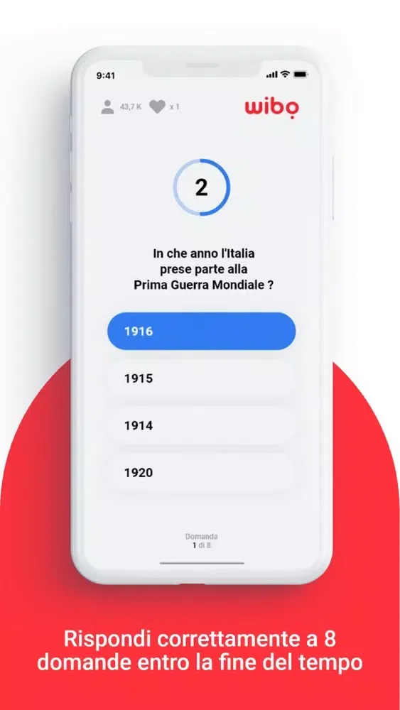 Captures d'écran de Wibo - Quiz in diretta