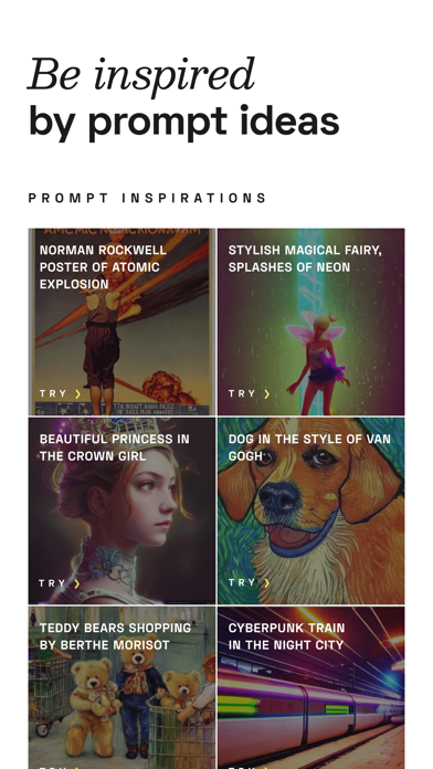 Capturas de tela do Create AI: Art Image Generator
