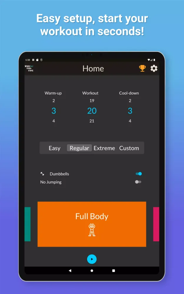 Workout From Home Screenshots