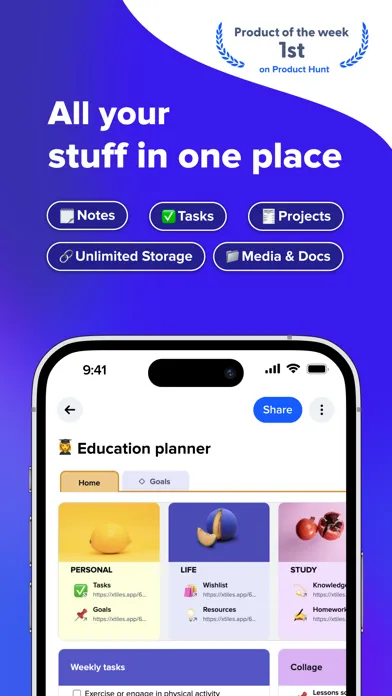 xTiles: notes, tasks, projects Screenshots