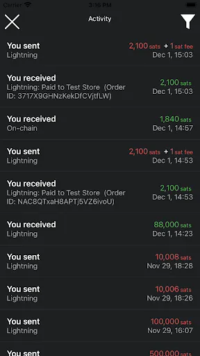Screenshot di ZEUS Wallet