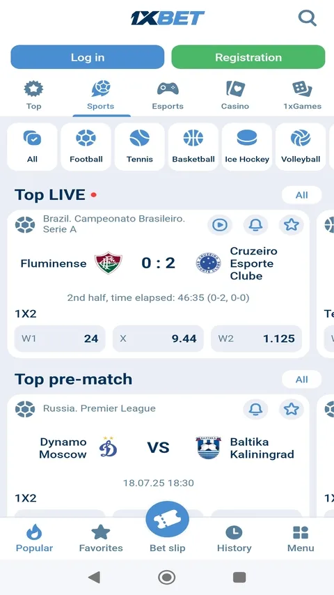Ảnh chụp màn hình của 1xBet Games 2025