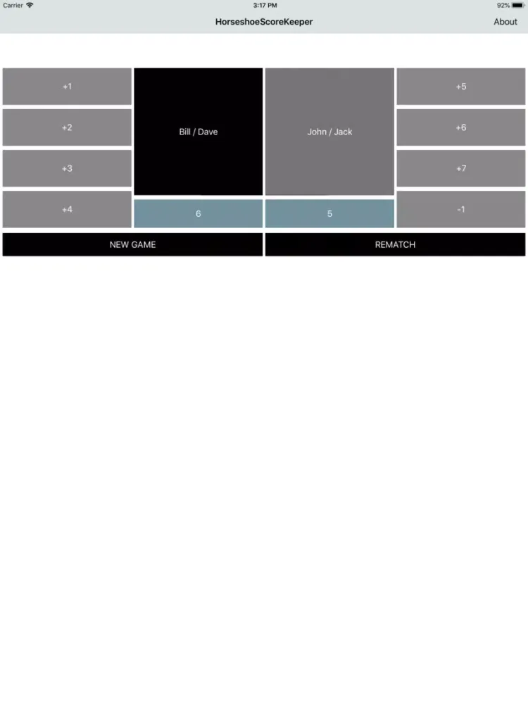 Capturas de tela do Horseshoe Score Keeper iPad 
