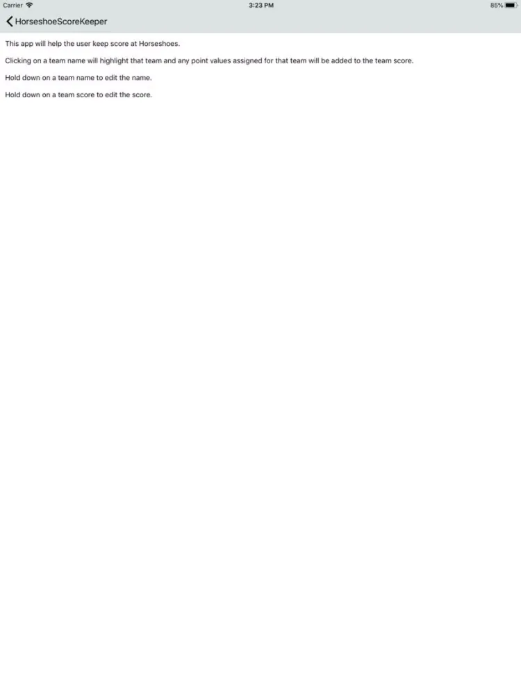 Capturas de tela do Horseshoe Score Keeper iPad 