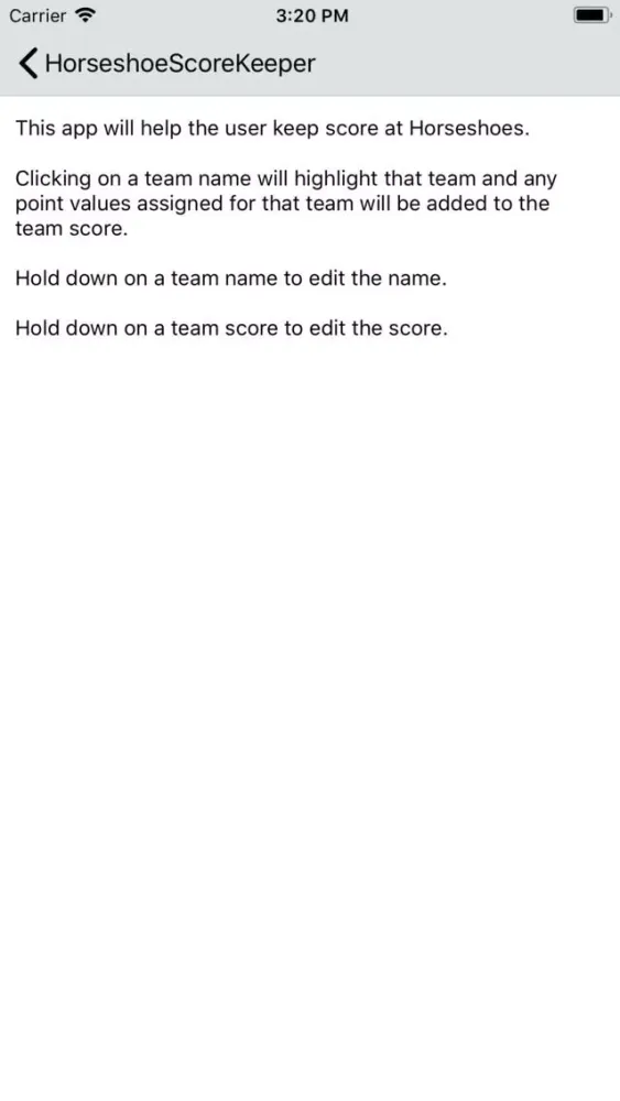 Capturas de tela do Horseshoe Score Keeper