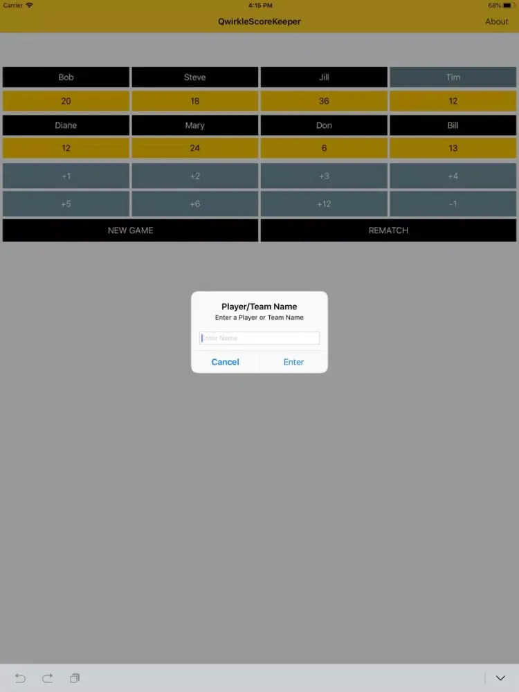 Games Score Keeper iPad  سکرین شاٹس